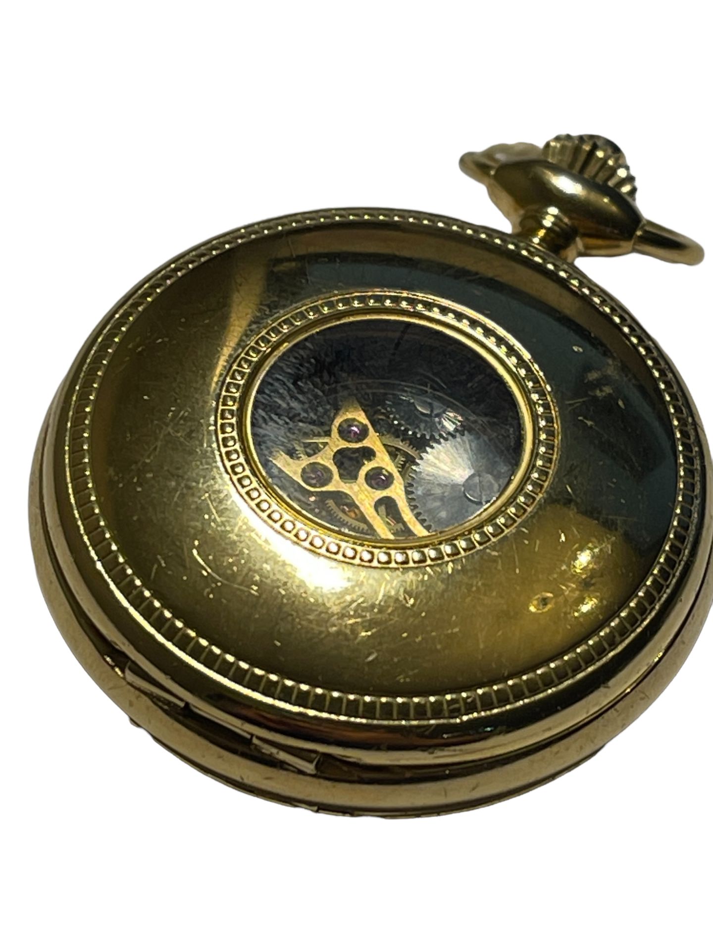 Gold Plated Mechanical Rotary Pocket Watch RRP £209 - Ex Demo from our Private Jet Charter - Image 8 of 11