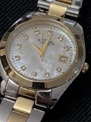 Rotary Ladies Quartz Watch, Day Date, Stainless Steel Bracelet, Gold Plated