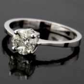 Certificated 14K White Gold Diamond Ring / Total 0.33 ct