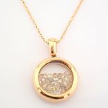 Certificated 14K Rose/Pink Gold Fancy Diamond Necklace (Total 1.14 ct Stone)