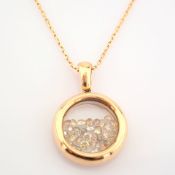 Certificated 14K Rose/Pink Gold Fancy Diamond Necklace (Total 1.14 ct Stone)