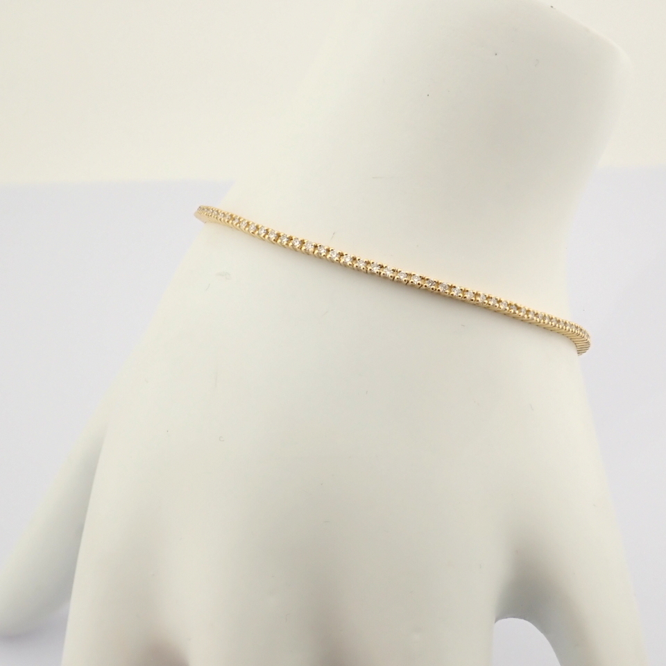 Certificated 14K Yellow Gold Diamond Bracelet / Total 1 ct - Image 2 of 10