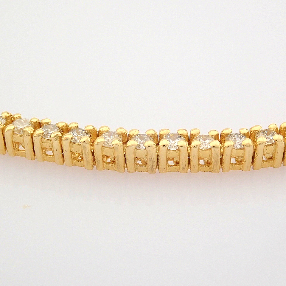 Certificated 14K Yellow Gold Diamond Bracelet / Total 1 ct - Image 4 of 10