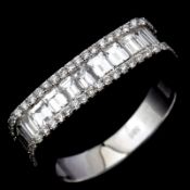 Certificated 14K White Gold Diamond Ring / Total 1.26 ct