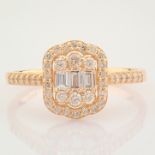 Certificated 14K Rose/Pink Gold Diamond Ring (Total 0.51 ct Stone)
