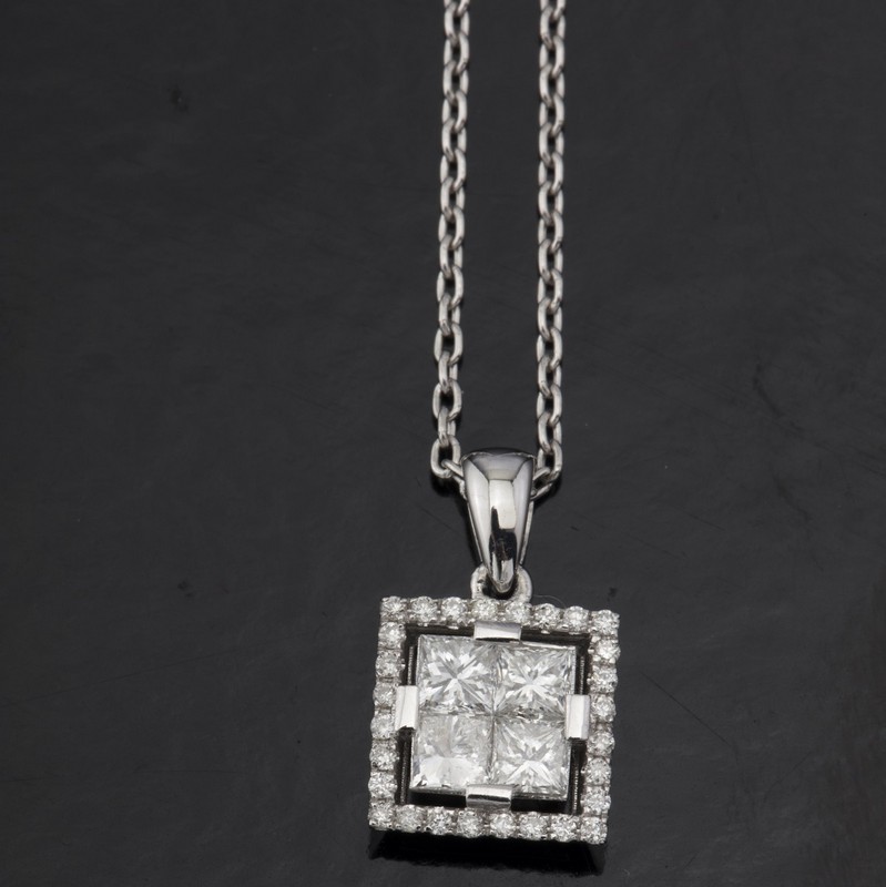 Certificated 14k White Gold Diamond Necklace / Total 0.5 ct - Image 2 of 5