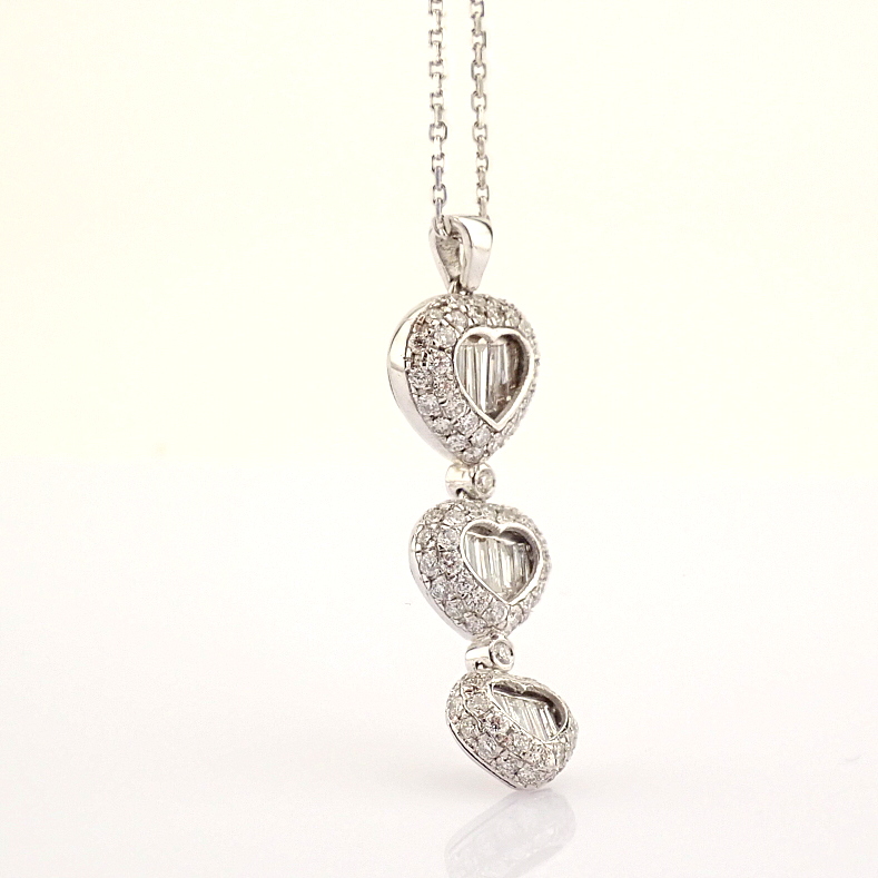 Certificated 14K White Gold Diamond Necklace (Total 1.36 ct Stone) - Image 5 of 8