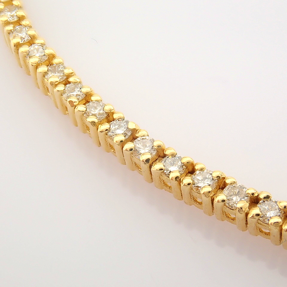 Certificated 14K Yellow Gold Diamond Bracelet / Total 1 ct - Image 5 of 10