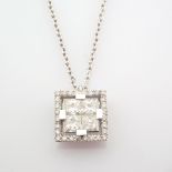 Certificated 14K White Gold Diamond Necklace / Total 0.45 ct