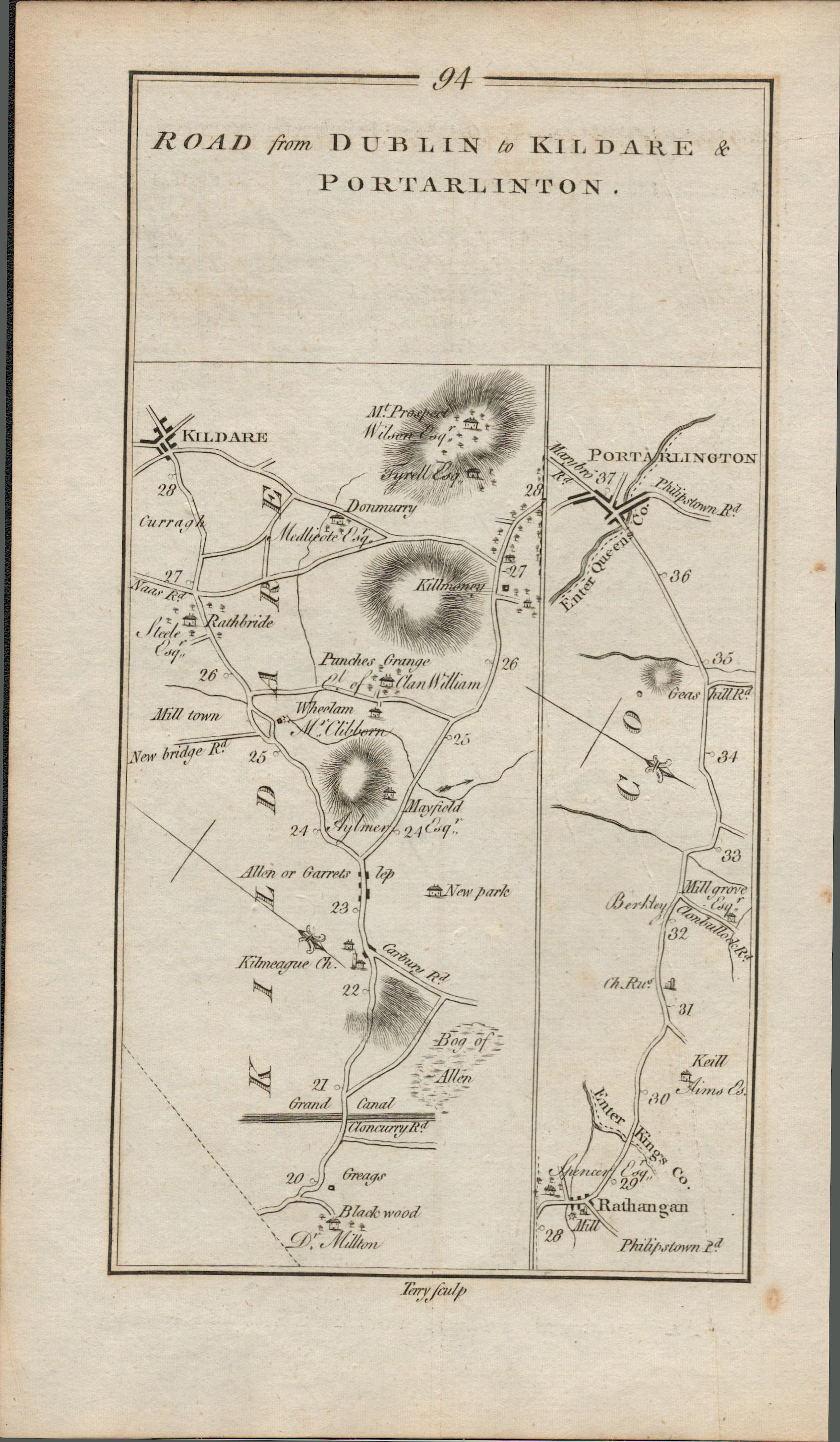 Taylor & Skinner 1777 Ireland Map Dublin Luttrelstown Lucan Ballyowen Kildare. - Image 2 of 2