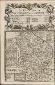 Britannia Depicta E Bowen c1730 Map Nottingham Lincoln Grimsby.