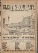 Rare Clery & Co Department Store Sackville St Dublin Advert Antique 1884