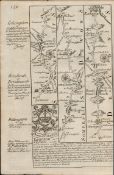 Britannia Depicta E Bowen c1730 Map Glastonbury, Taunton, Wellington, Exeter.