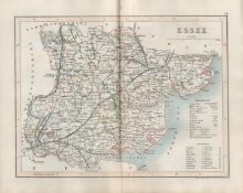 Essex 1850 Antique Steel Engraved Map Thomas Dugdale.