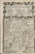 Britannia Depicta E Bowen c1730 Map Oxford to Coventry Banbury Nuneaton Etc.