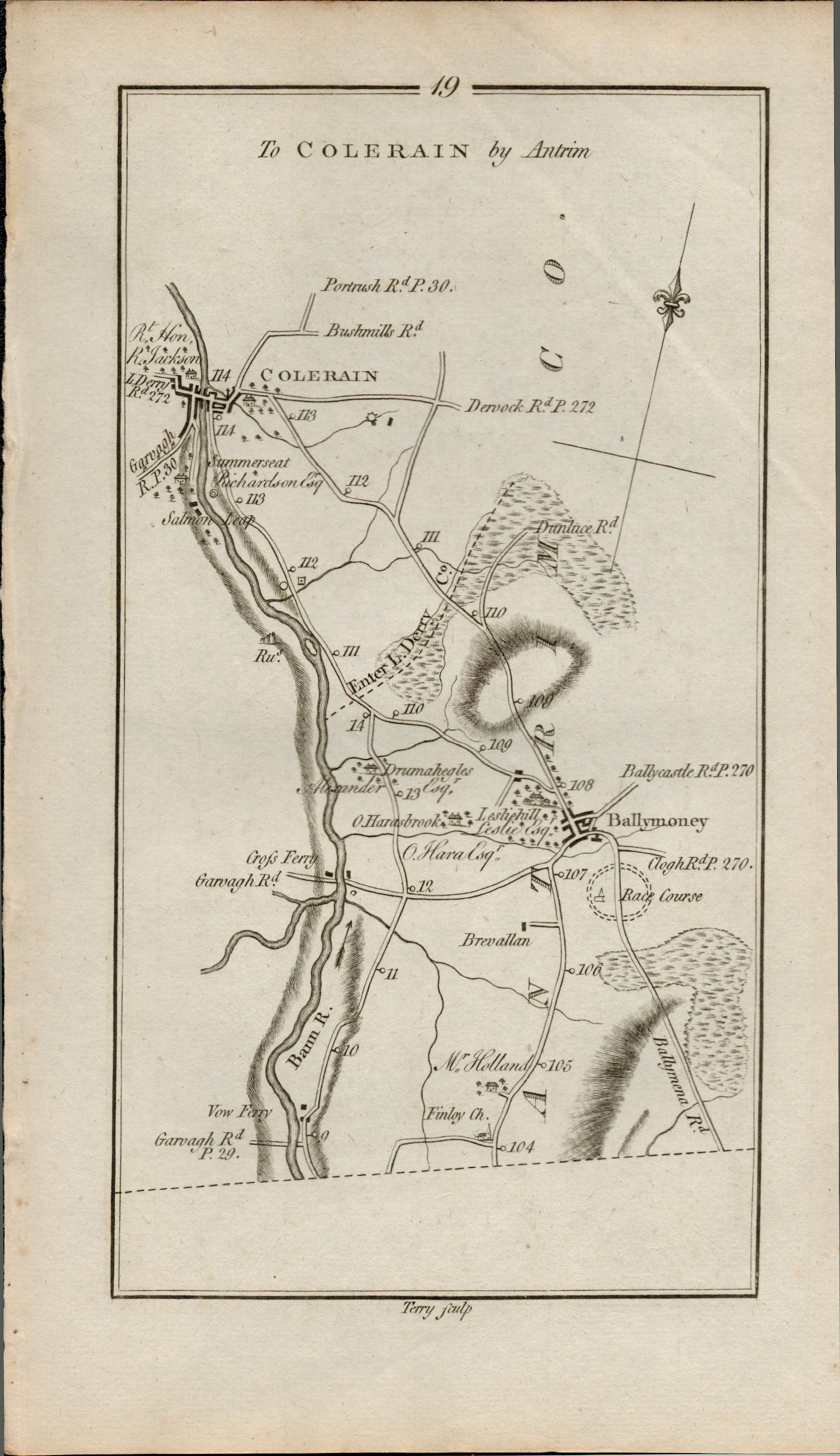 Taylor & Skinner 1777 Ireland Map Coleraine Ballymena Clough Corkey Armoy Etc. - Image 2 of 2