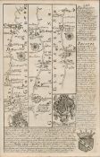 Britannia Depicta E Bowen c1730 Map Bristol, Chipping Sodbury, Tetbury, Cirencester.