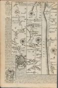 Britannia Depicta E Bowen c1730 Map Newhaven Lewes Brighton Shoreham by Sea.