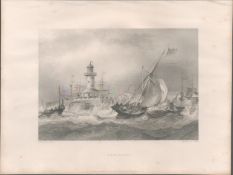 Ramsgate Kent Antique 1842 Steel Engraving.