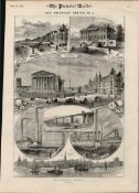 Views of Southport Liverpool Wigan Etc Antique 1883 Print.