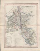 Oxfordshire 1850 Antique Steel Engraved Map Thomas Dugdale.