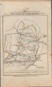 John Cary’s 1791 Rare 230 Yrs Old Antique Engraved Map Monmouthshire & Norfolk.