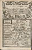 Britannia Depicta E Bowen c1730 Map Bedford Biggleswade Ampthill Woburn.