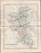 Buckinghamshire 1850 Antique Steel Engraved Map Thomas Dugdale.