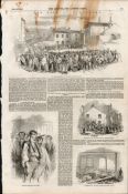 The Riots in Stockport 2-Page Report Antique 1852