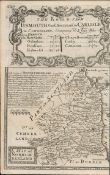 Britannia Depicta E Bowen c1730 Map Northumberland Morpeth Newcastle Etc.
