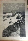 Rare Double Print Oxford v Cambridge Boat Race Antique 1883 Print.