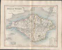 Isle of Wight 1850 Antique Steel Engraved Map Thomas Dugdale.