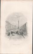 Antique Print 1850’s Sackville Street Dublin Mr & Mrs S.C. Hall Ireland Its Scenery