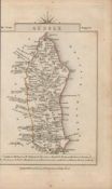 John Cary’s 1791 Rare 230 Yrs Old Antique Engraved Map Sussex & Warwickshire.