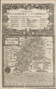 Britannia Depicta E Bowen c1730 Map Gloucestershire Salisbury, Burbage, Marlborough.