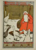 Christmas is Coming Rare 1900 Cecil Aldrin Antique Print.