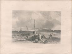 Budleigh Devon Antique 1842 Steel Engraving.