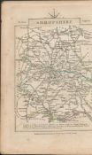 John Cary’s 1791 Rare 230 Yrs Old Engraved Map Shropshire & Rutlandshire.