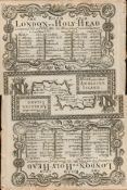 Britannia Depicta E Bowen c1730 Map The Road From London To Holyhead Anglesey.