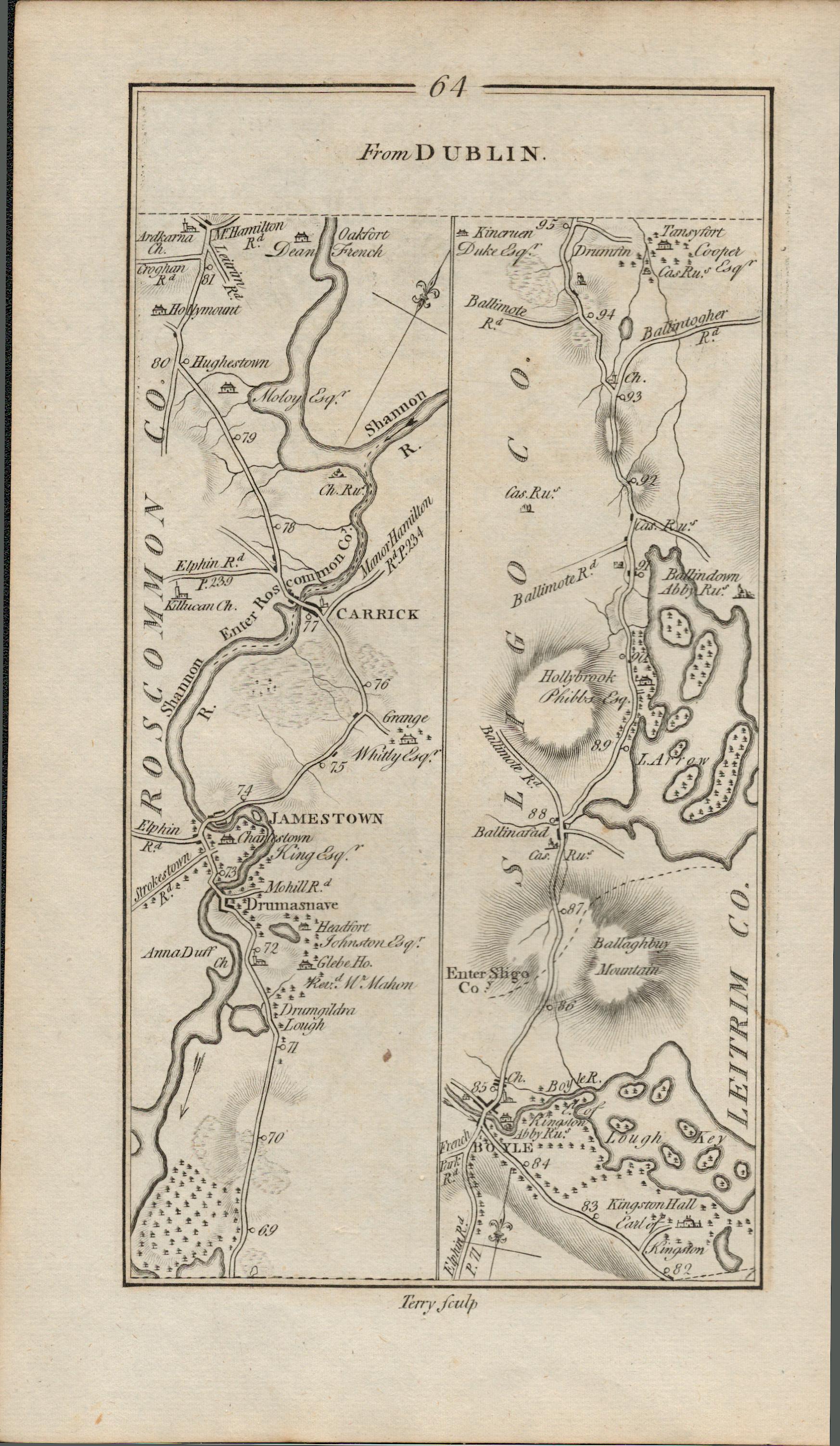 Taylor & Skinner 1777 Ireland Map Sligo Longford Carrick On Shannon Areas. - Image 2 of 2