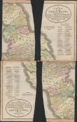 John Cary’s 1791 Large Rare Folding Map of the Crossroads of England & Wales.