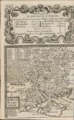 Britannia Depicta E Bowen c1730 Map Hampshire Winchester Portsmouth Isle of Wight.