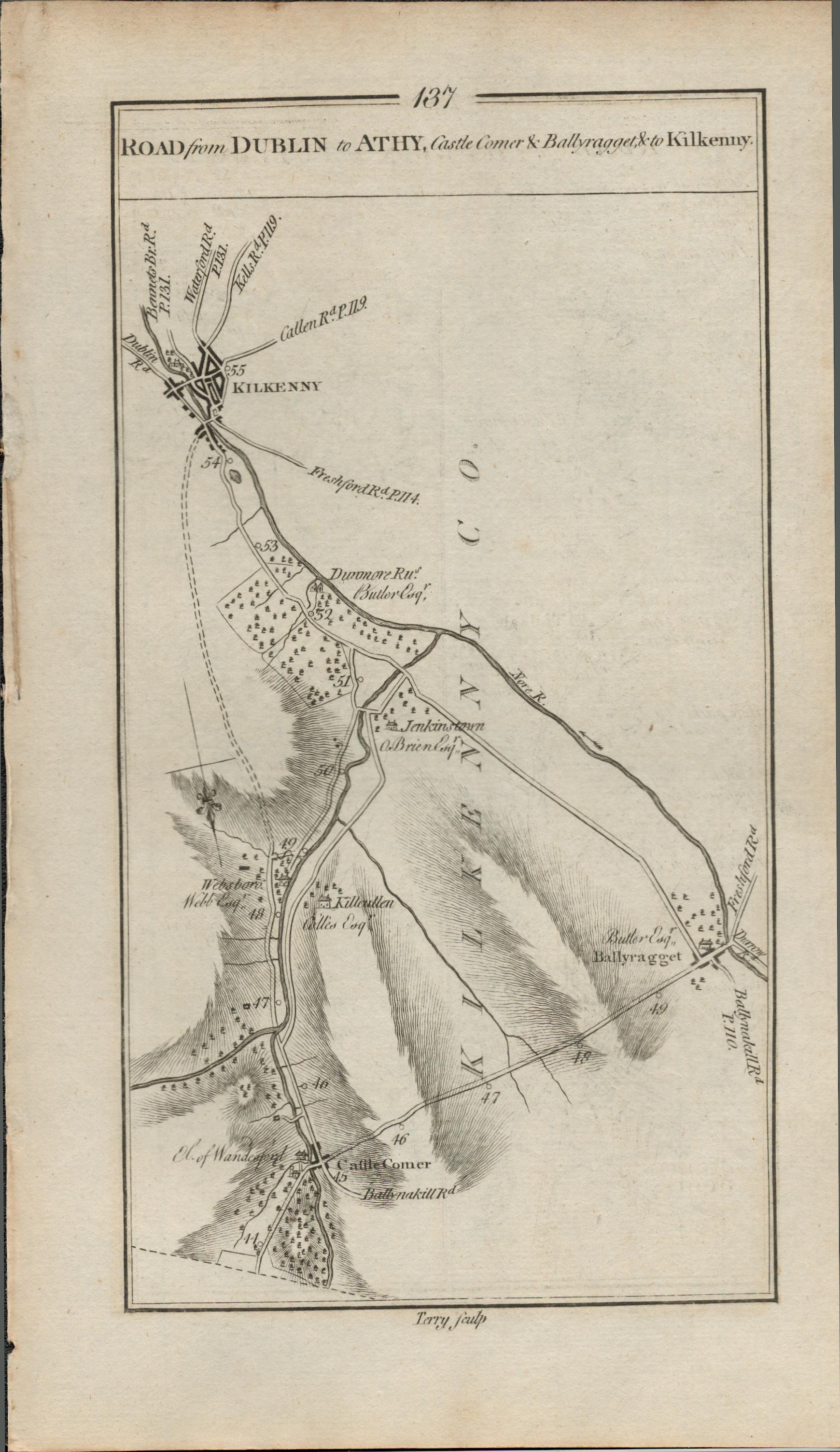 Taylor & Skinner 1777 Road Map Dublin Tallaght Terenure Blessington Wicklow. - Image 2 of 2