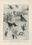 Championship Billiards Match Roberts v Dawson Antique 1899 Print