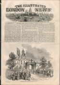 Queen Victoria Visit Belfast Linen Hall 1849 Antique Woodgrain Print