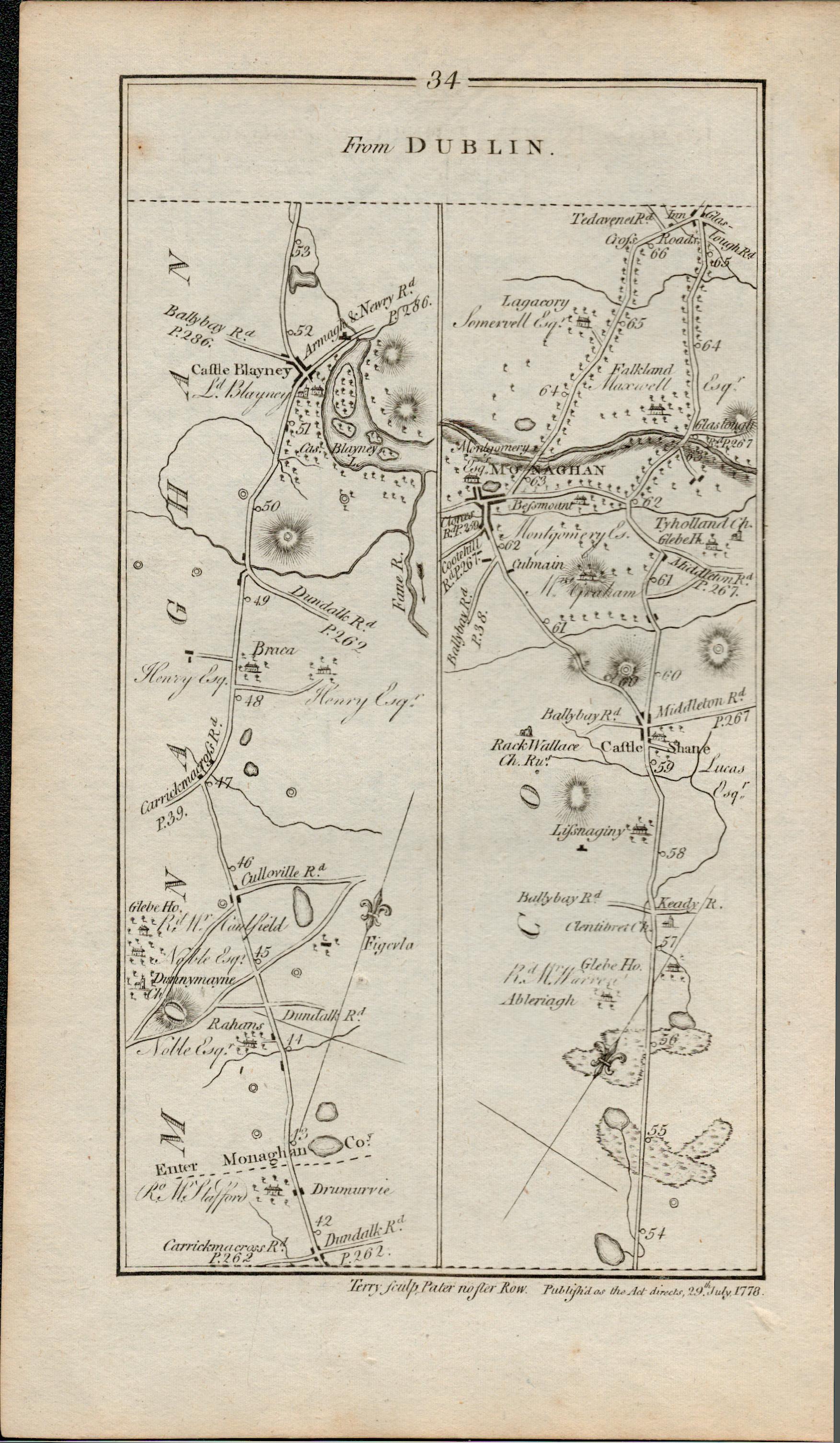 Taylor & Skinner 1777 Ireland Map Drogheda Ardee Monaghan Letterkenny. - Image 2 of 2