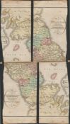 John Cary’s 1791 Large Rare Copper Plate Engraved Folding Map of England.