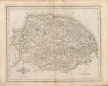 County of Norfolk John Cary’s 1787 Antique Hand Coloured Map.