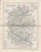 Wiltshire 1850 Antique Steel Engraved Map Thomas Dugdale.