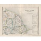 Yorkshire North Riding 1850 Antique Steel Engraved Map Thomas Dugdale